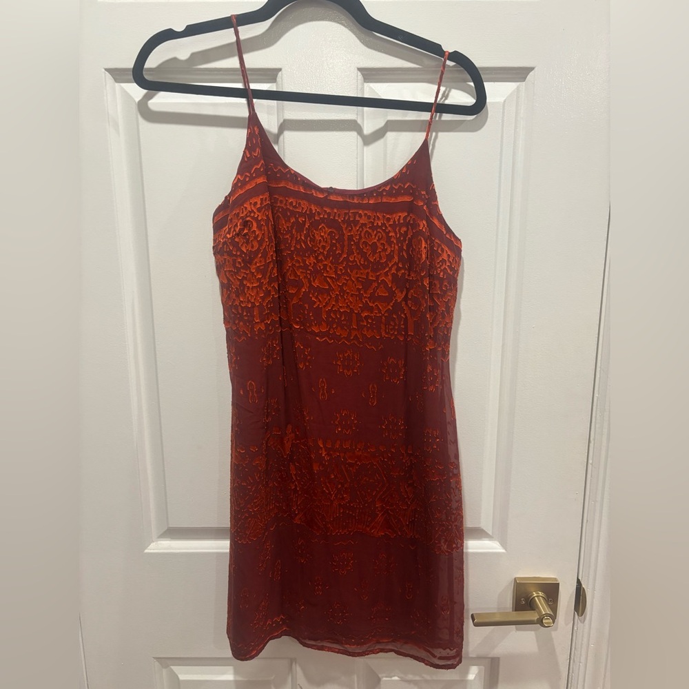 Vintage Red and Orange Slip Dress